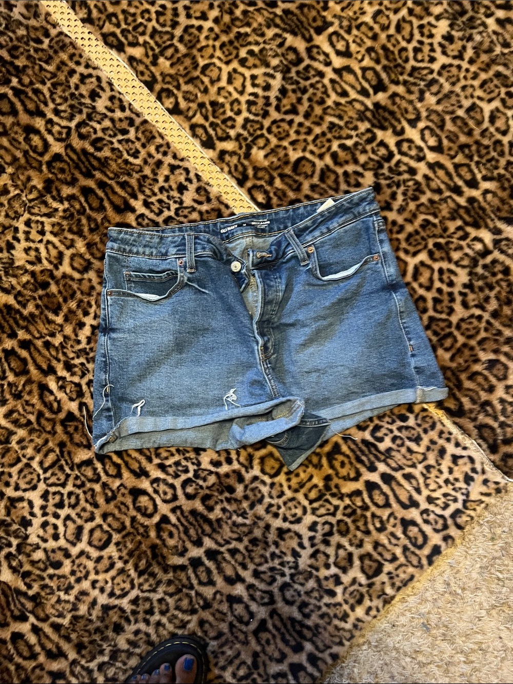 Old Navy Blue Denim Roll-Hem Jean Shorts